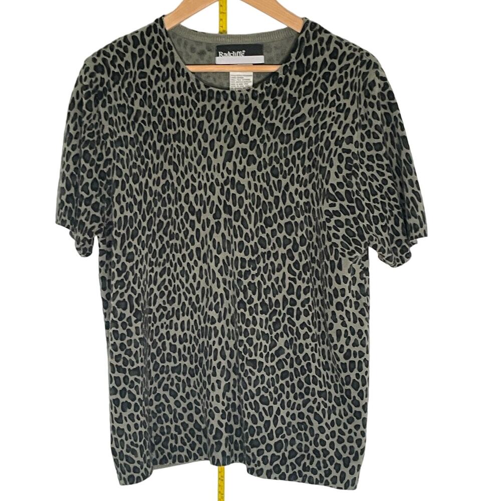 Vintage Radcliffe Women’s Short-Sleeved Top Leopard Animal Print Size Large